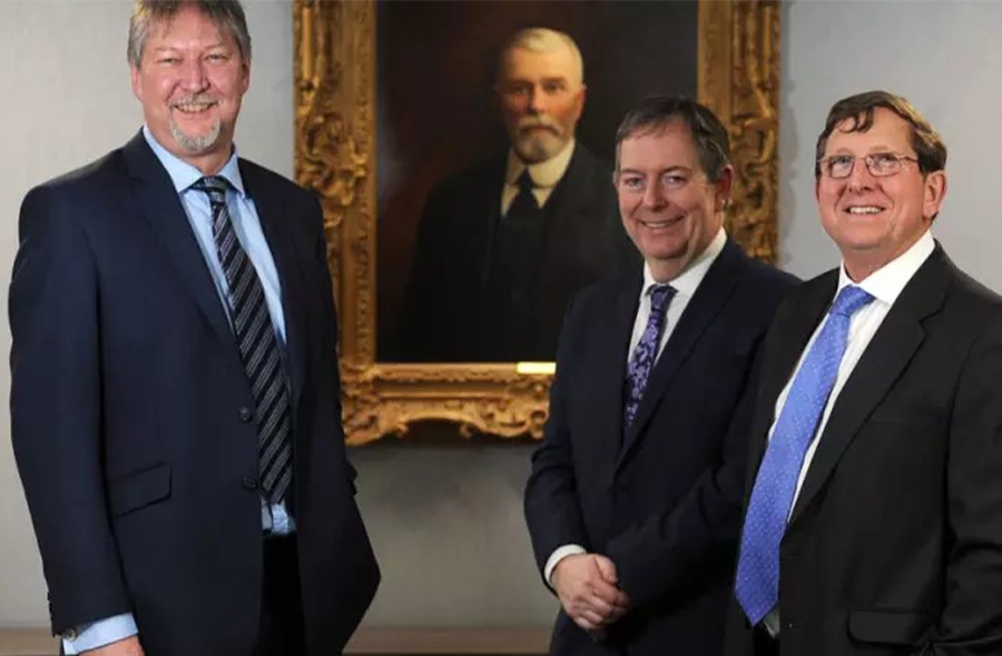 Henry Boot celebrate 130 years in business. From left to right: John Sutcliffe, chief executive of Henry Boot PLC, Simon Carr managing director of Henry Boot Construction, and Jamie Boot chairman of Henry Boot PLC
