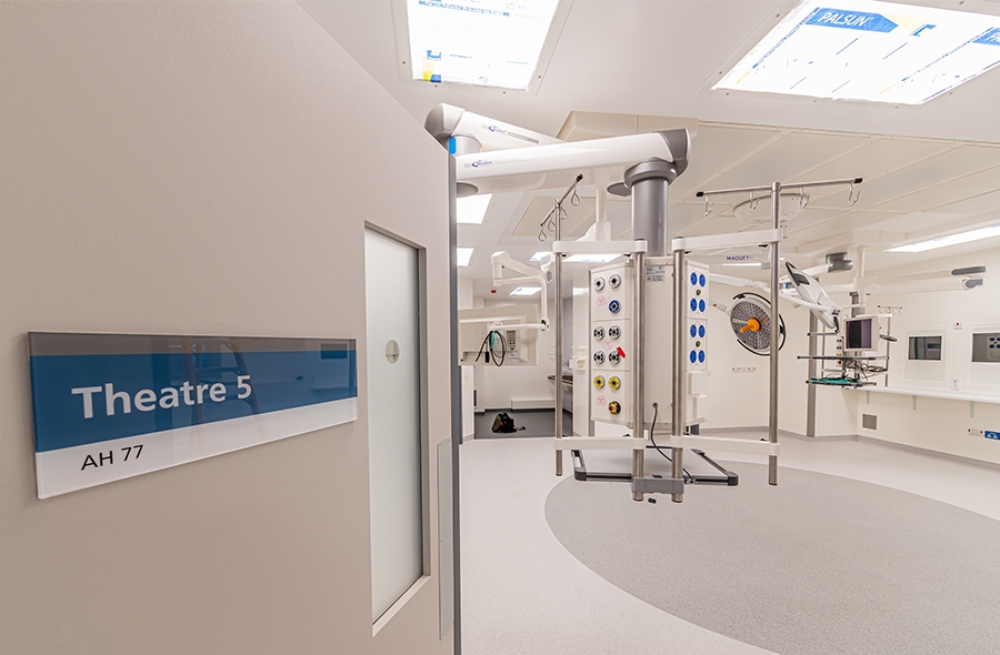 Phase 3 has been completed on operating theatres 5-8 on Floor A